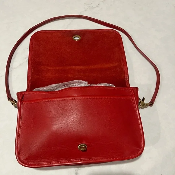 Vintage Coach Red Convertible Clutch #9365 - Picture 4 of 15